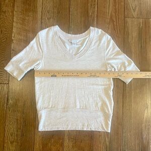 Athleta Cream V-Neck Women's Top